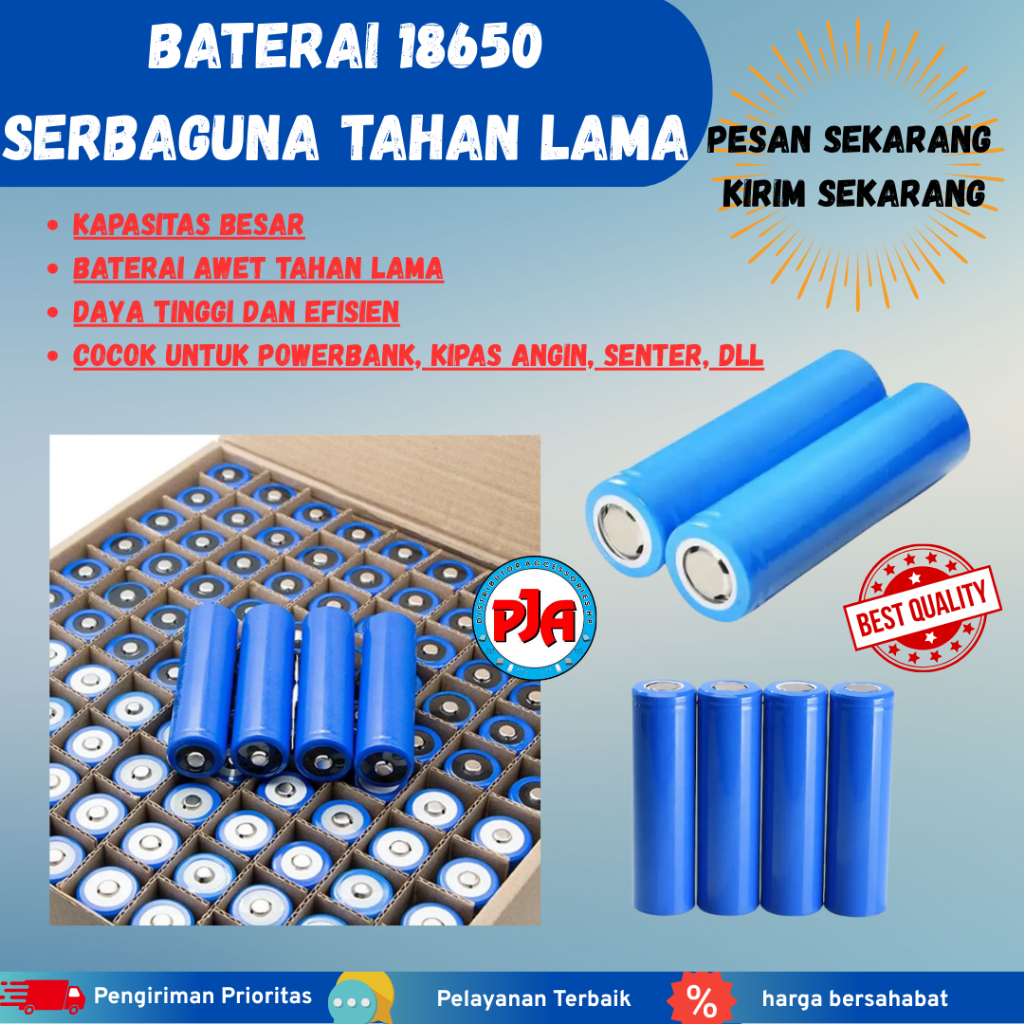Baterai Powerbank Senter Kipas 18650 Battery Serbaguna Kualitas
