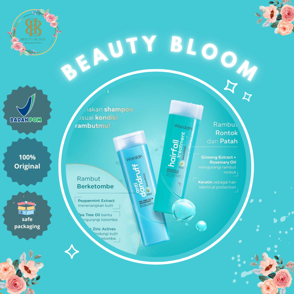 Wardah Shampoo Conditioner Anti Dandruff Hair Fall Treatment | Sampo Ketombe dan Rontok