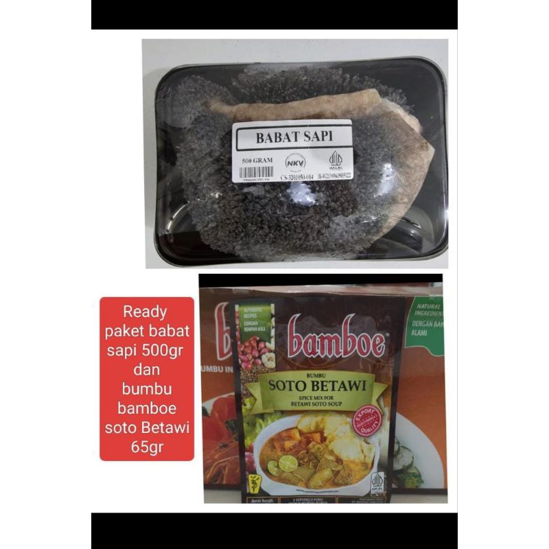 

Amanta Segar | Paket Babat Sapi Freshly Frozen 500gr Babat Handuk Babat Hitam Cocok untuk Soto Tongseng Gulai atau Sop + Bumbu Soto Betawi 65gr