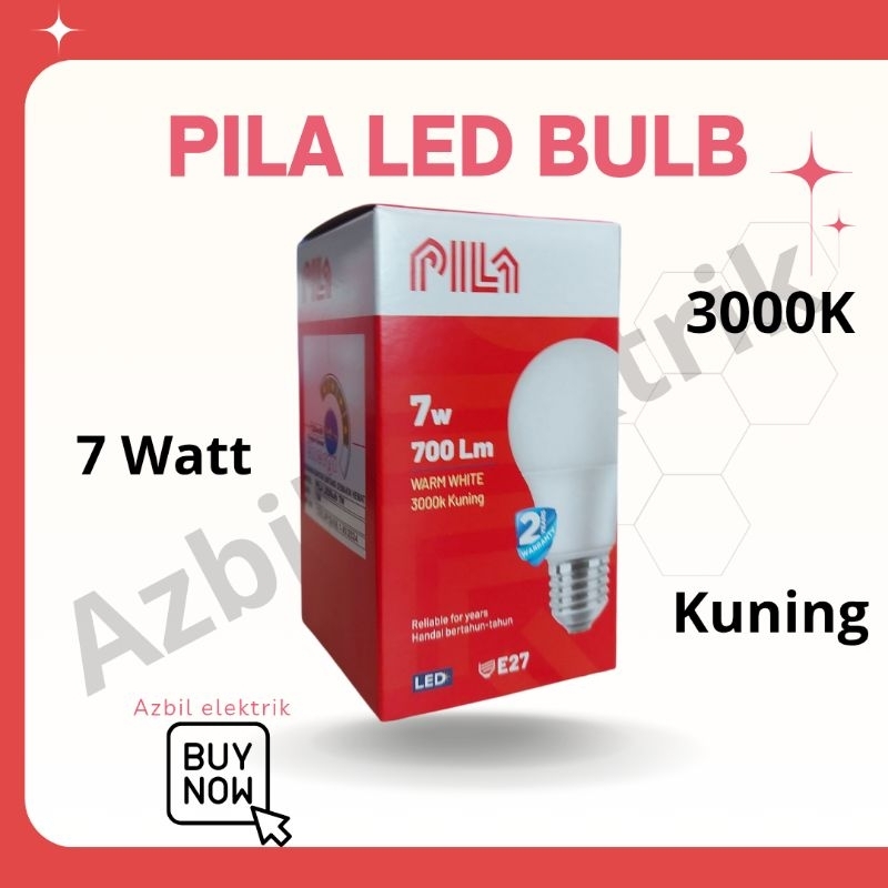 PILA LED BULB 7 Watt 3000K - Kuning