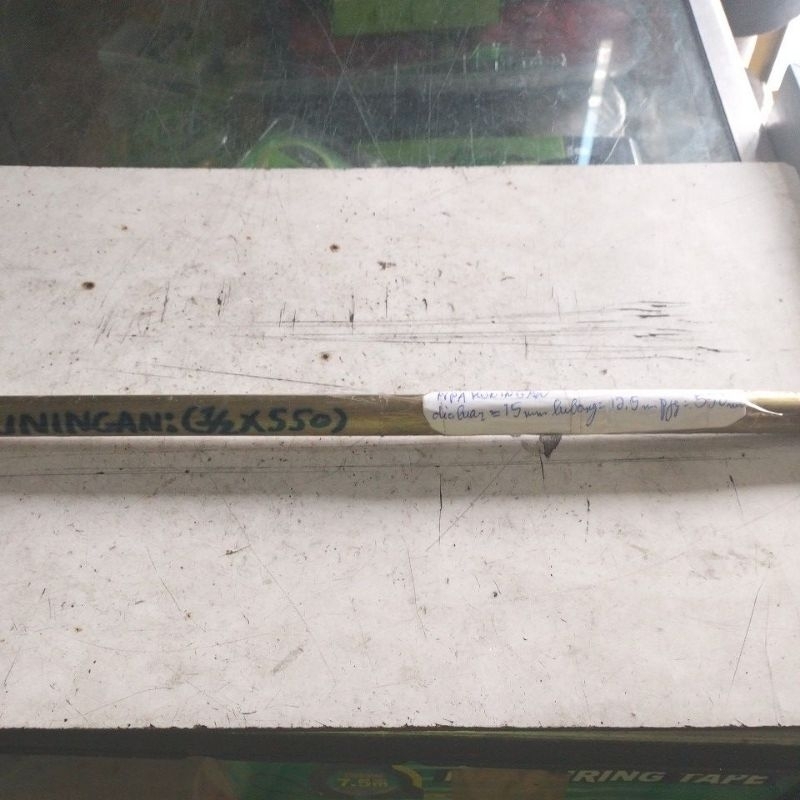 pipa Brass  dia luar 15 mm lobang 12,5 mm panjang 550 mm