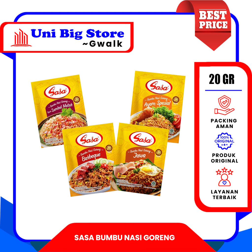 

SASA BUMBU NASI GORENG JAWA - AYAM SPESIAL - BBQ - SAMBAL MATAH - 20 gr