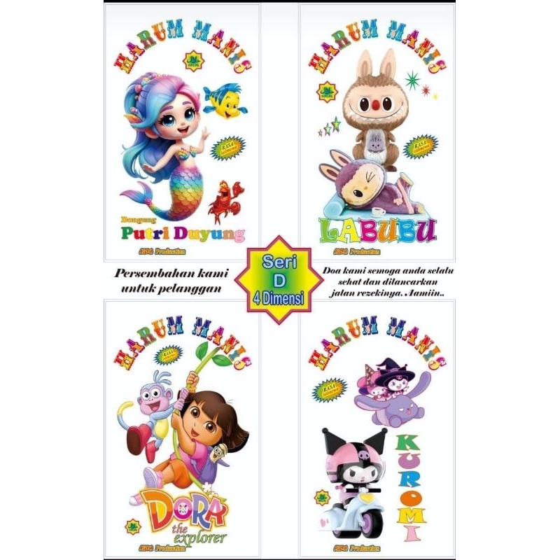 

plastik kemasan harumanis 4Dimensi seri D motif labubu termurah