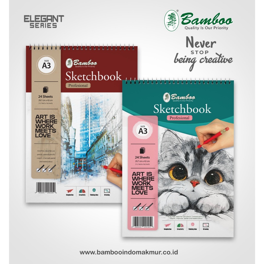 

Bamboo Sketch Book ukuran A3 Elegant Series