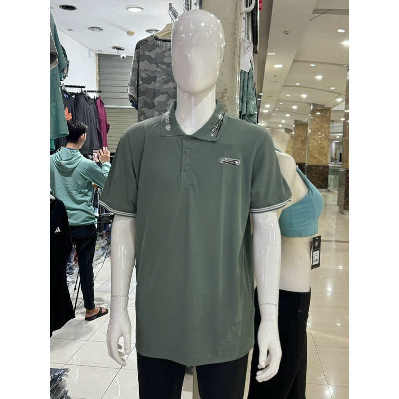 kaos olahraga kerah jumbo warna hijau