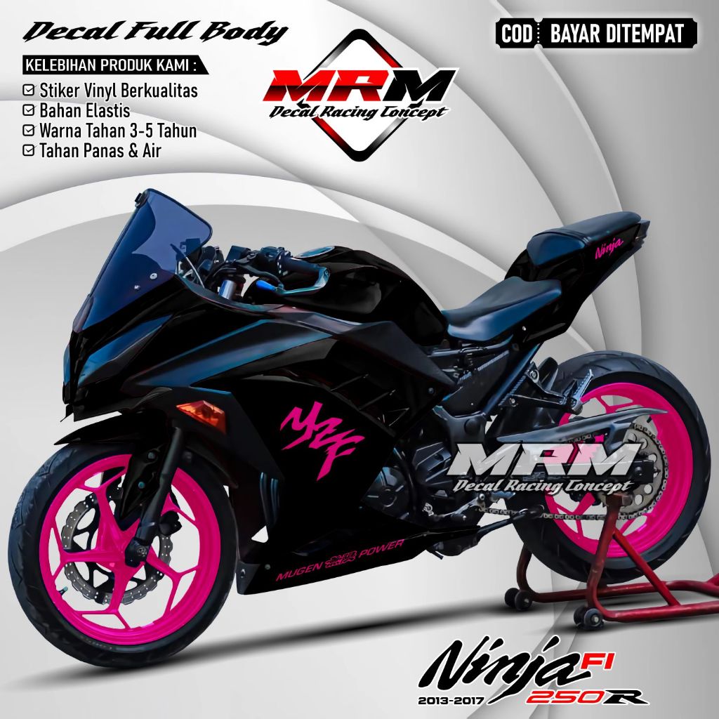 Decal Ninja 250 Fi 2013 2014 2015 Fullbody / Stiker Variasi Ninja 250R FI 2016 2017 Full Body