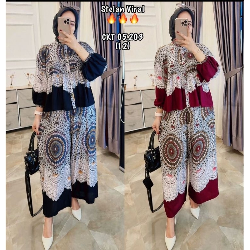 Setelan maudy rayon premium/Setcel Viral lengan balon maura set/Setcel Crinkle airflow  Import/Setel