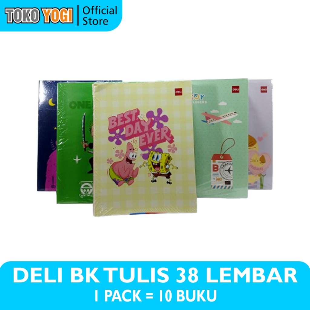 

BUKU TULIS DELI A5 38 LEMBAR KARAKTER || 1 PACK (10pcs)