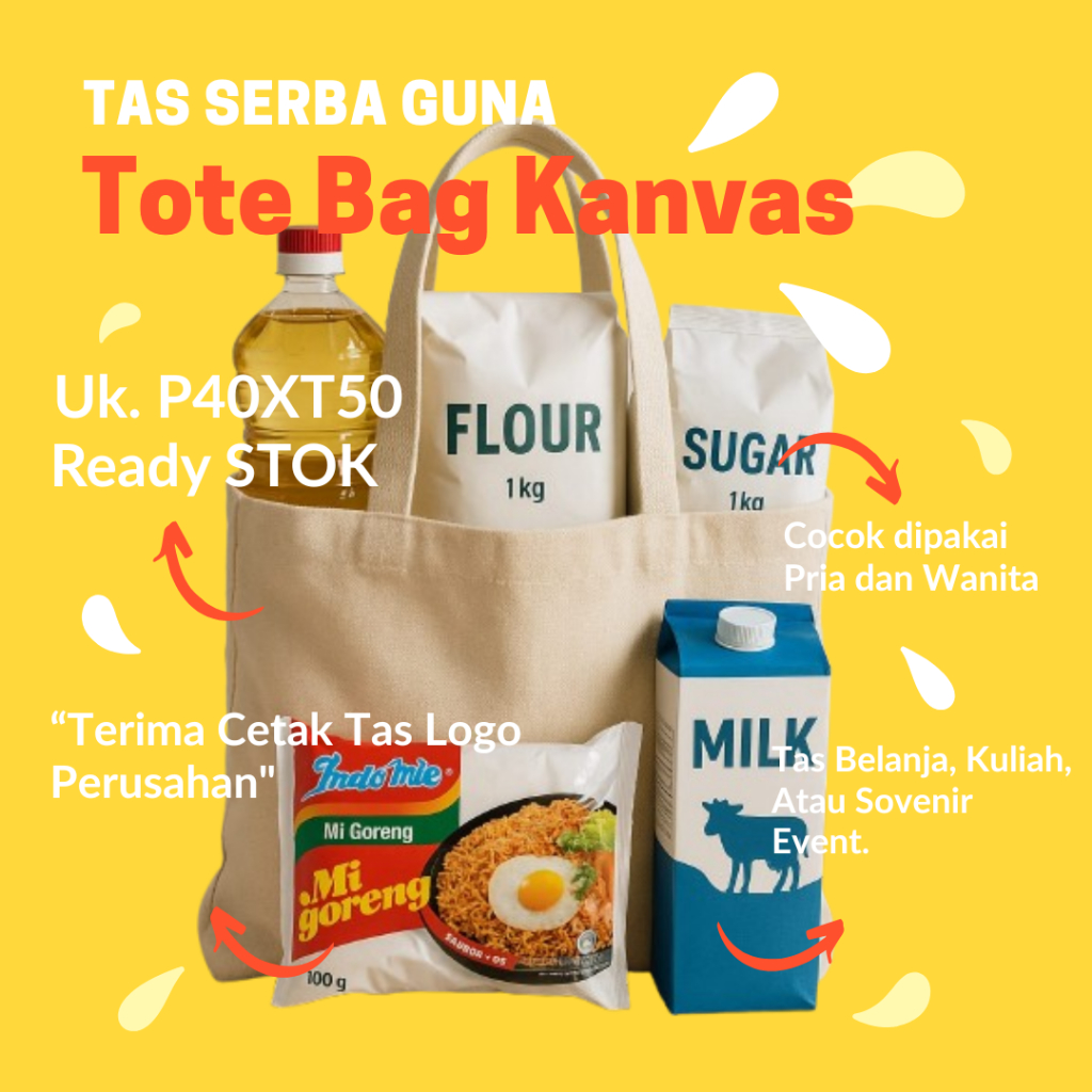 tote bag kanvas besar polos ,tas belanja wanita bisa custom Totebag blacu Polos Tote bag Semi Kanvas