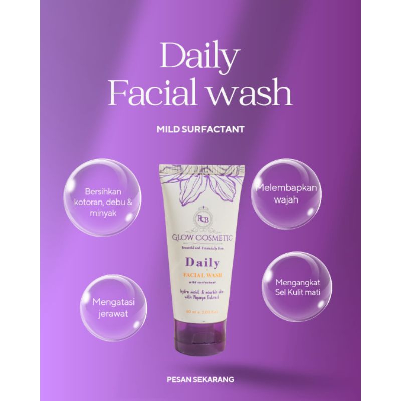 FACIAL WASH RCB GLOW COSMETIC - facial Wash - Sabun Wajah - Facial foam - Sabun Pencuci Wajah