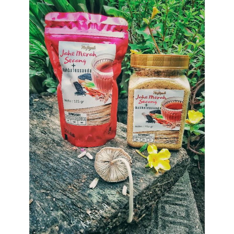 

Griya Aafiyah (satu paket) jahe merah secang+habatussauda serbuk/bubuk-minuman instan herbal tradisional