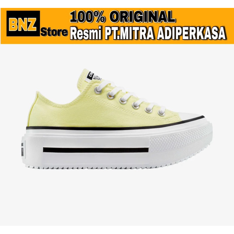 Sepatu Sneakers Wanita Converse CTAS Lift Double Stack Lemon Slushy/White/Black