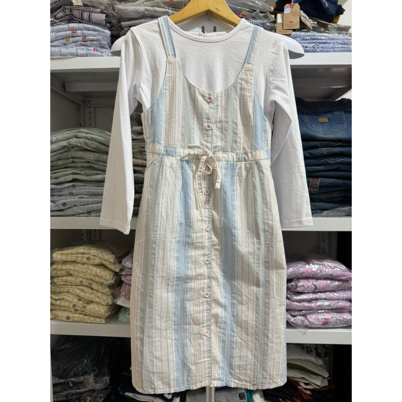 Cool Girl Setelan Dress Overall Anak Perempuan sz 6