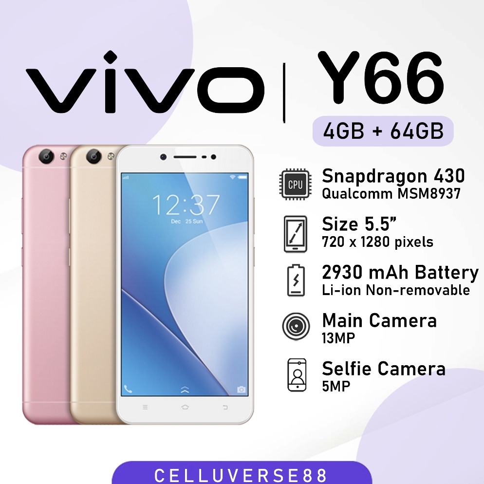 KODE R3A HP VIVO Y66 RAM 464GB 4G Smartphone Android GARANSI