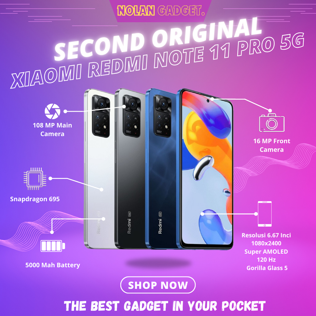 XIAOMI REDMI NOTE 11 PRO 5G RAM • 8/128 GB • 4/128 FULLSET SEGEL (SECOND)