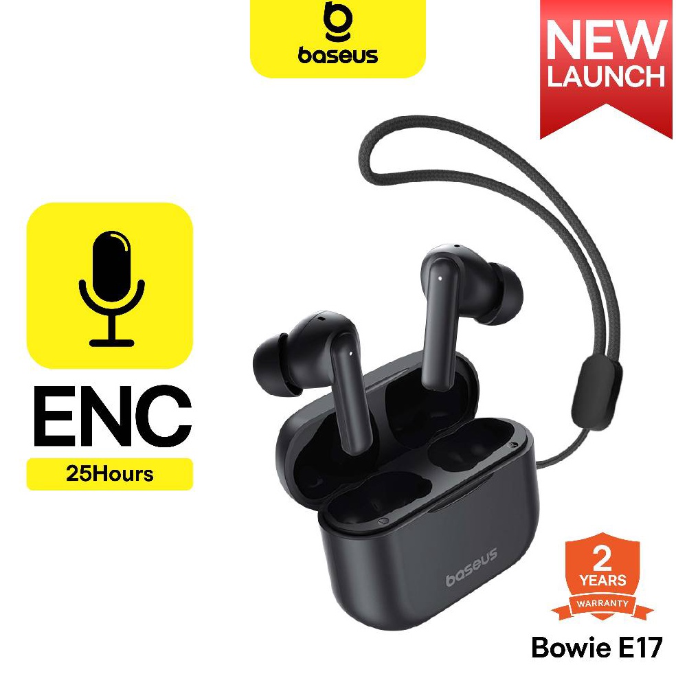KODE U16D BASEUS TWS Bowie E17 True Wireless Bluetooth Earphone Earbuds TWS 25H  ListeningENC Lanyar