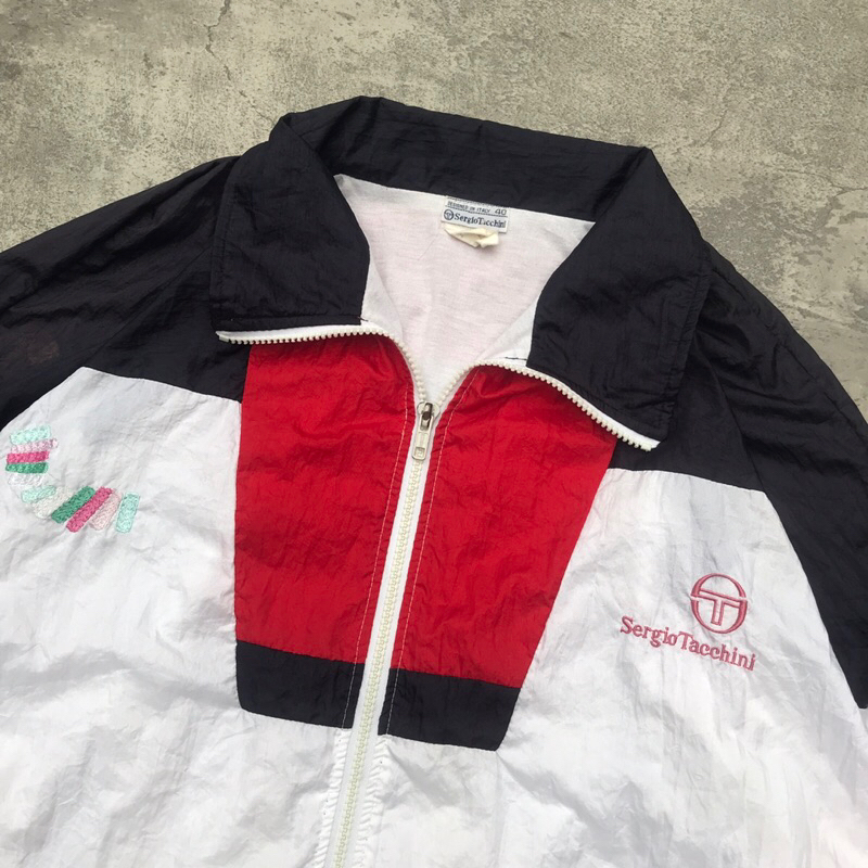 vintage 90s jacket windbreaker sergio tacchini rare casual firm hooligans // yellow corn napapijri p