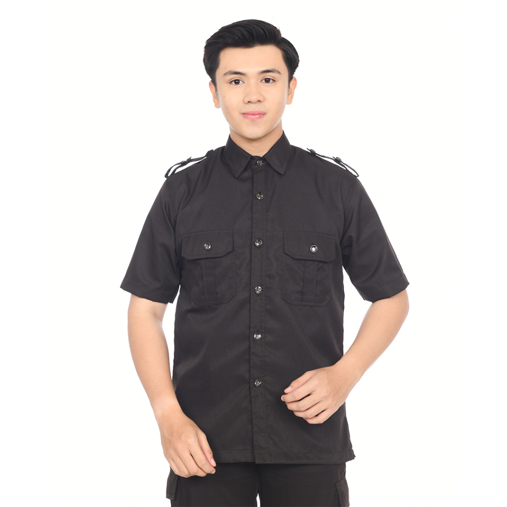 Backheroes Stelan Seragam Safari Pendek Satpam Security Coklat Tua Terbaru