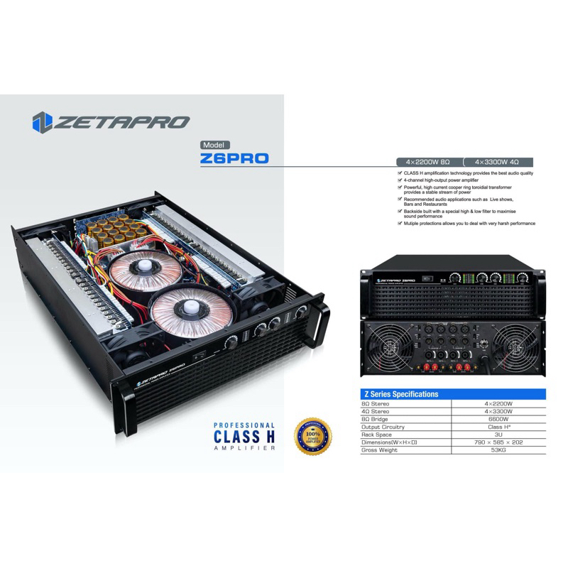 Power Zetapro Z6pro 4x2.200watt doble travo