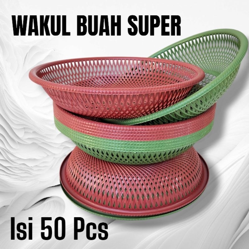 ( Isi 50 Pcs ) Wakul Buah Plastik Super - Keranjang Buah Parcel Plastik Model Rotan - aesthetic Pars