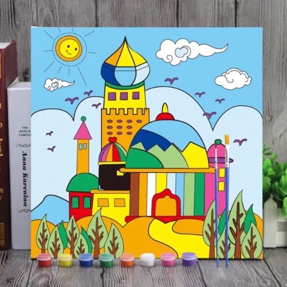 

KODE D54H BS Kanvas Lukis 3x3cm Untuk Anak Canvas Painting For Kids Termasuk Cat Kuas Frame Kayu