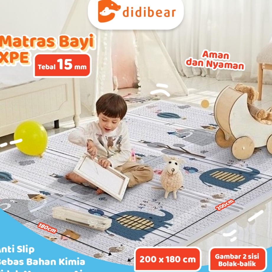 Didibear Matras Lipat Duduk XPE 2x18cm Tebal 16mm Playmat Bayi Tebal Karpet Outdoor Bermain Anak