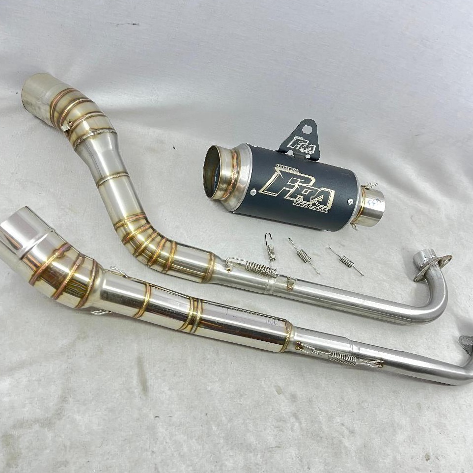 KODE F86E Knalpot Jupiter Z Z1 Vega R ZR Supra Fit X 1 11 125 Fullset Original FRA Gp Pro Black Pend
