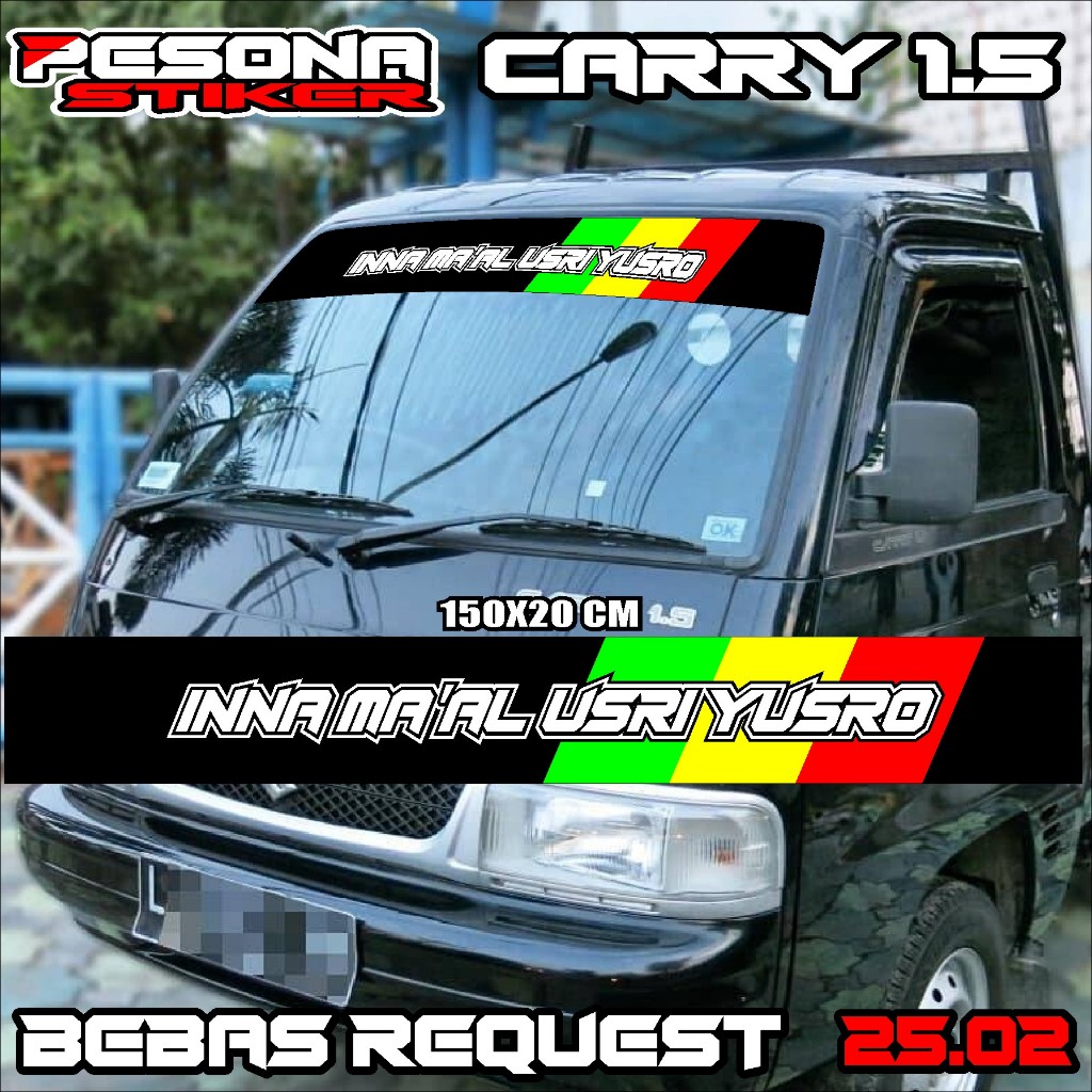 STIKER BISMILLAH KACA DEPAN MOBIL PICK UP CARRY 1.5 FUTURA BEBAS CUSTOM PSN25.06