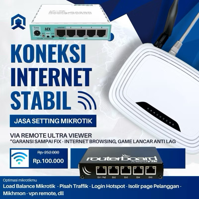 SETING MIKROTIK BERGARANSI PISAH TRAFIK/ LOAD BALANCE/ HOTSPOT VOUCHER/ GAME LANCAR