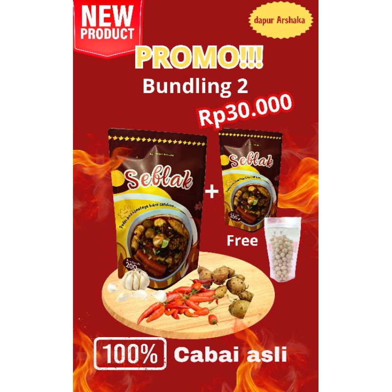 

seblak instan bundling 2 promo gratis pilus Seblak viral by dapur arshaka