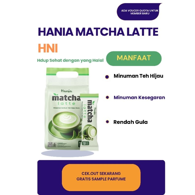 

Minuman Kesegaran Matcha Latte Hania Minuman Teh Hijau Alami Produk Halal Network International HNI 10 Sachet Minuman Bubuk Rasa Matcha Latte