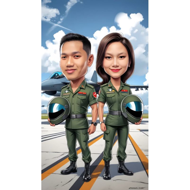 TERMURAH Edit Foto Wajah Karikatur AI | Keluarga Desain Custom Cepat