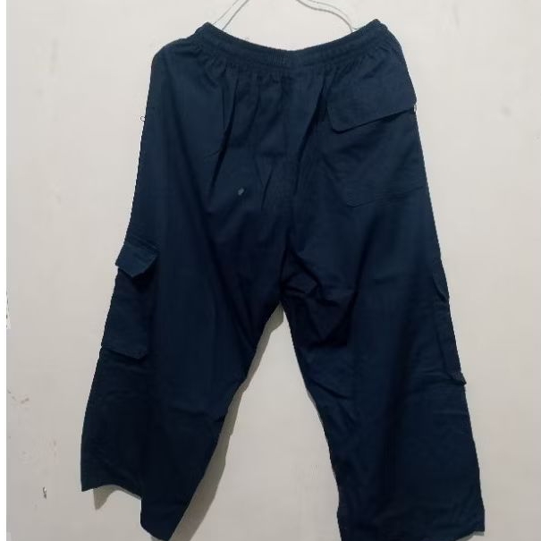 Celana Pria Gombrong Cargo Parasut Biru Al Hanif Pocket XL Second Original Preloved