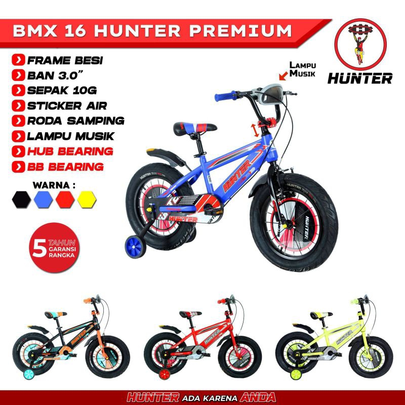 SEPEDA ANAK BMX 12 / 16 / 18 INCH COWO BAN JUMBO 3.0 HUNTER PREMIUM MURAH BAGUS ASLI ORIGINAL KOKOH 