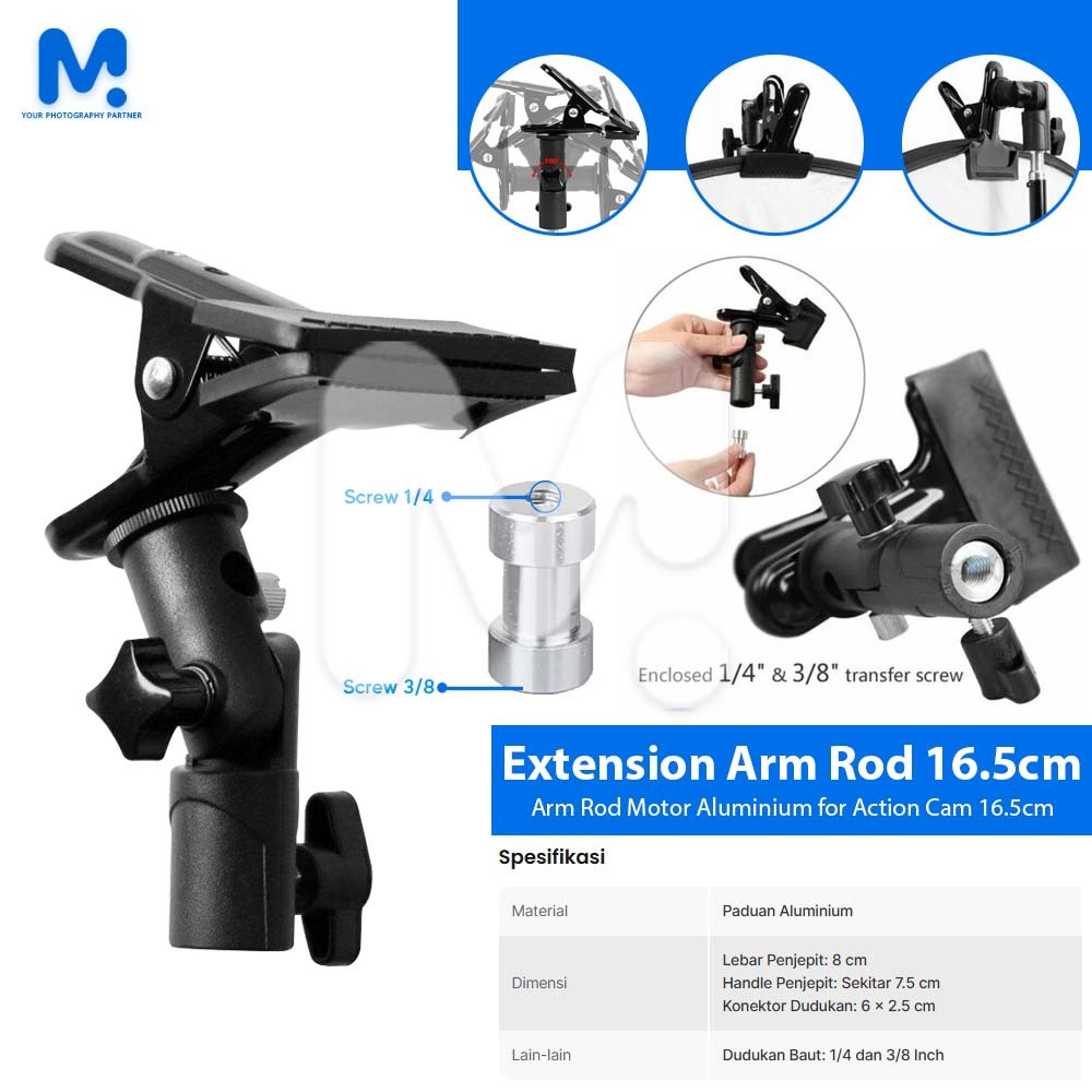 Midio Penjepit Clamp Besi properti foto Plus Aluminium Spigot 3/8 1/4