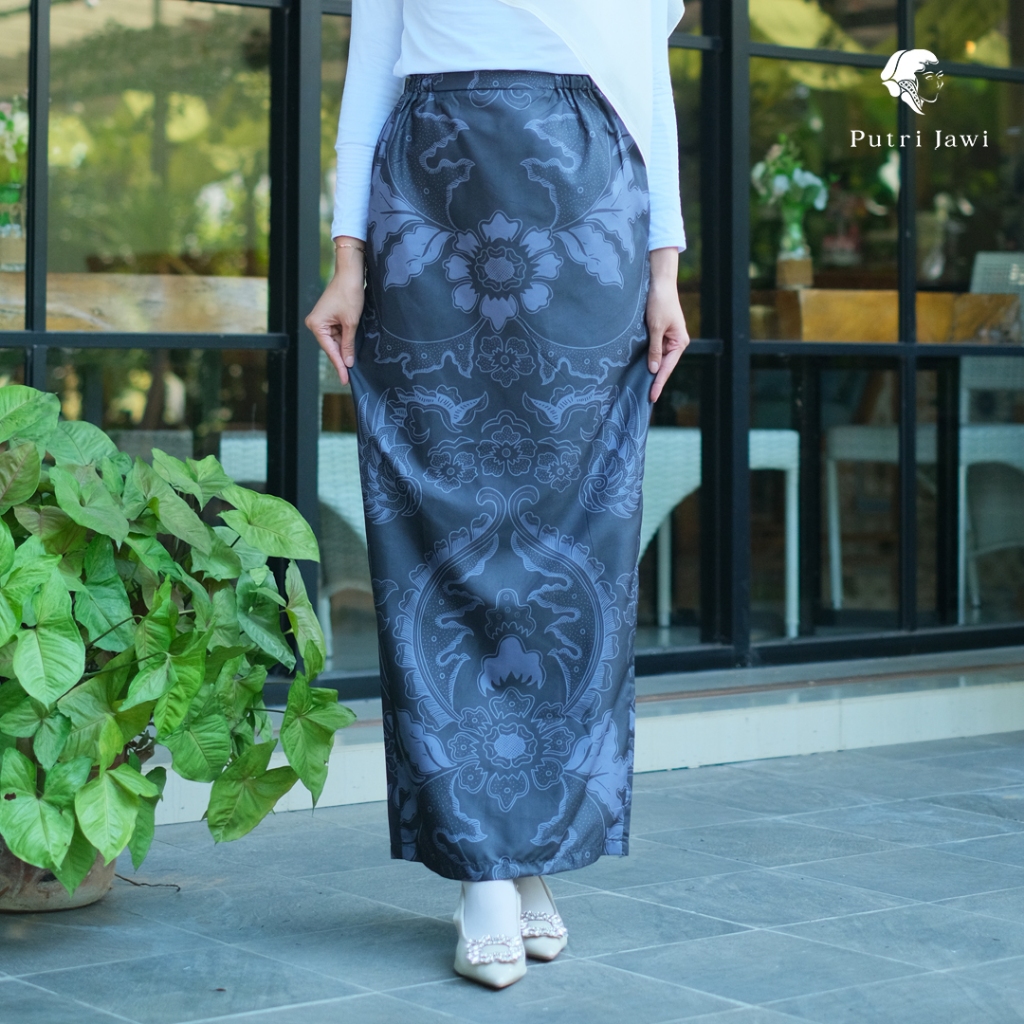Putri Jawi Official - Rok Bawahan Batik Model Span Instan Bahan Katun Warna Hitam Yudhistira
