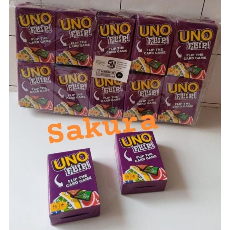 kartu UNO flip mini mainan anak / kartu mainan remi mini
