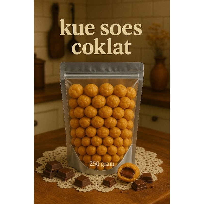 

KUE SOES COKLAT 250 GRAM - kue soes coklat kering nagih
