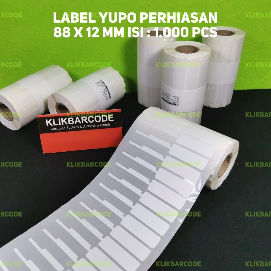 

Yupo Perhiasan 12x88mm 1Line 1000pcs Gap2mm Core1" Sticker Barcode Waterproof