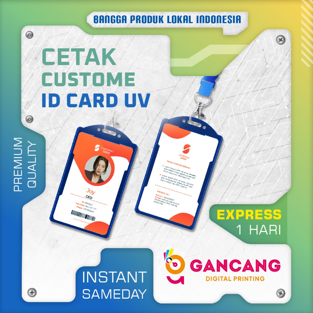 

Cetak ID Card PVC / Kartu Member / Kartu Pelajar / Mahasiswa / Karyawan / Member Card - INSTANT