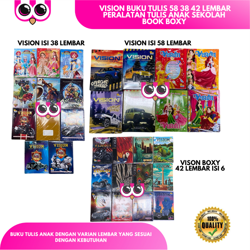 

VISION BUKU TULIS 58 38 42 LEMBAR PERALATAN TULIS ANAK SEKOLAH BOXY STATIONERY BOOK
