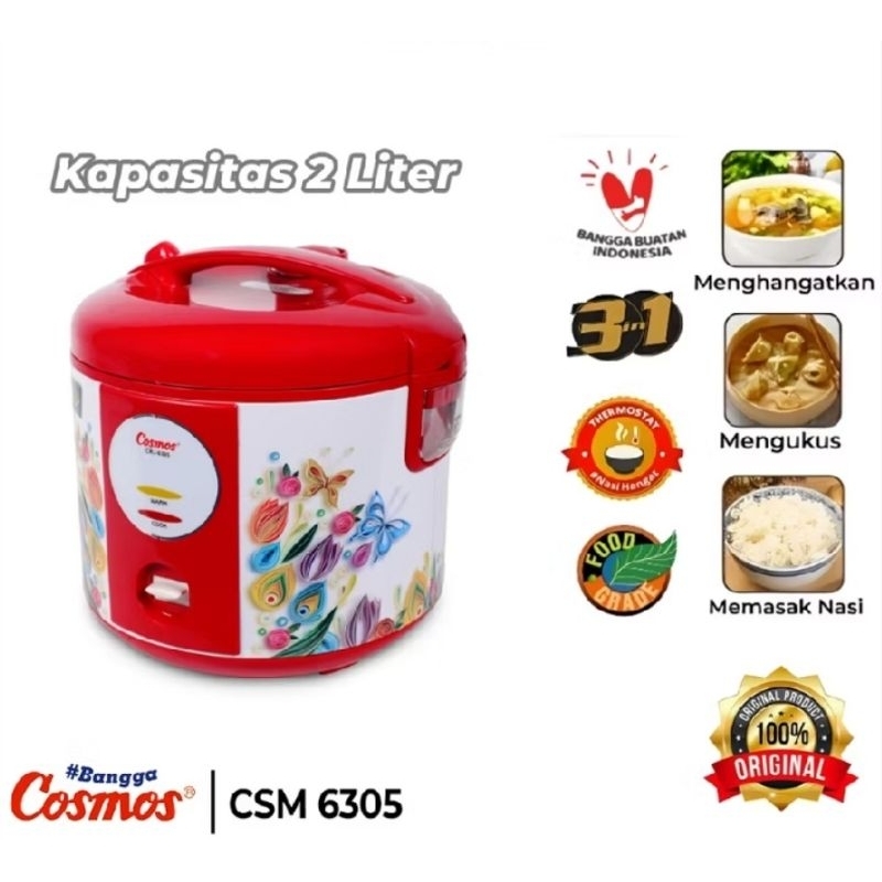 RICE COOKER COSMOS CRJ-6305 HARMOND penanak nasi pemanas nasi magic jar magic warmer plus