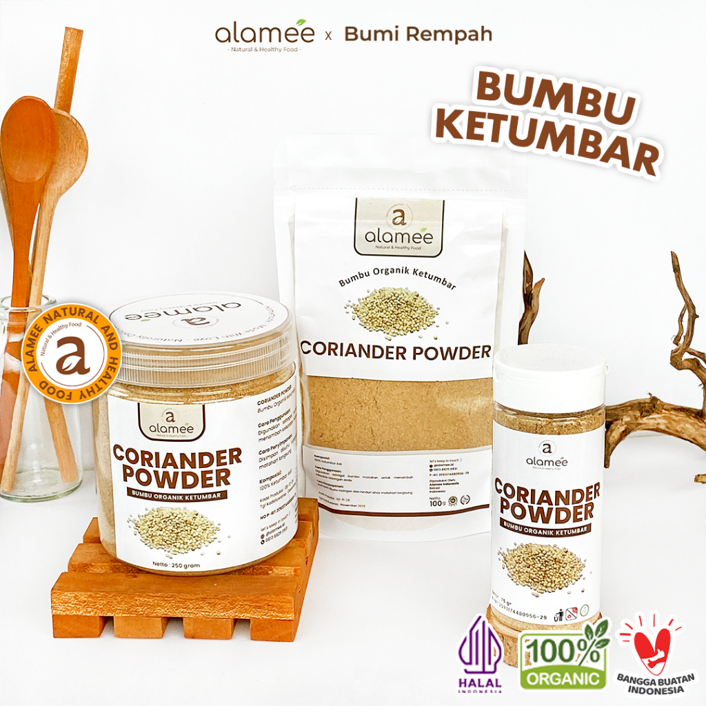 

ALAMEE Ketumbar Bubuk Organik Bumbu Dapur Instan Coriander Powder Murni Asli Tanpa Campuran