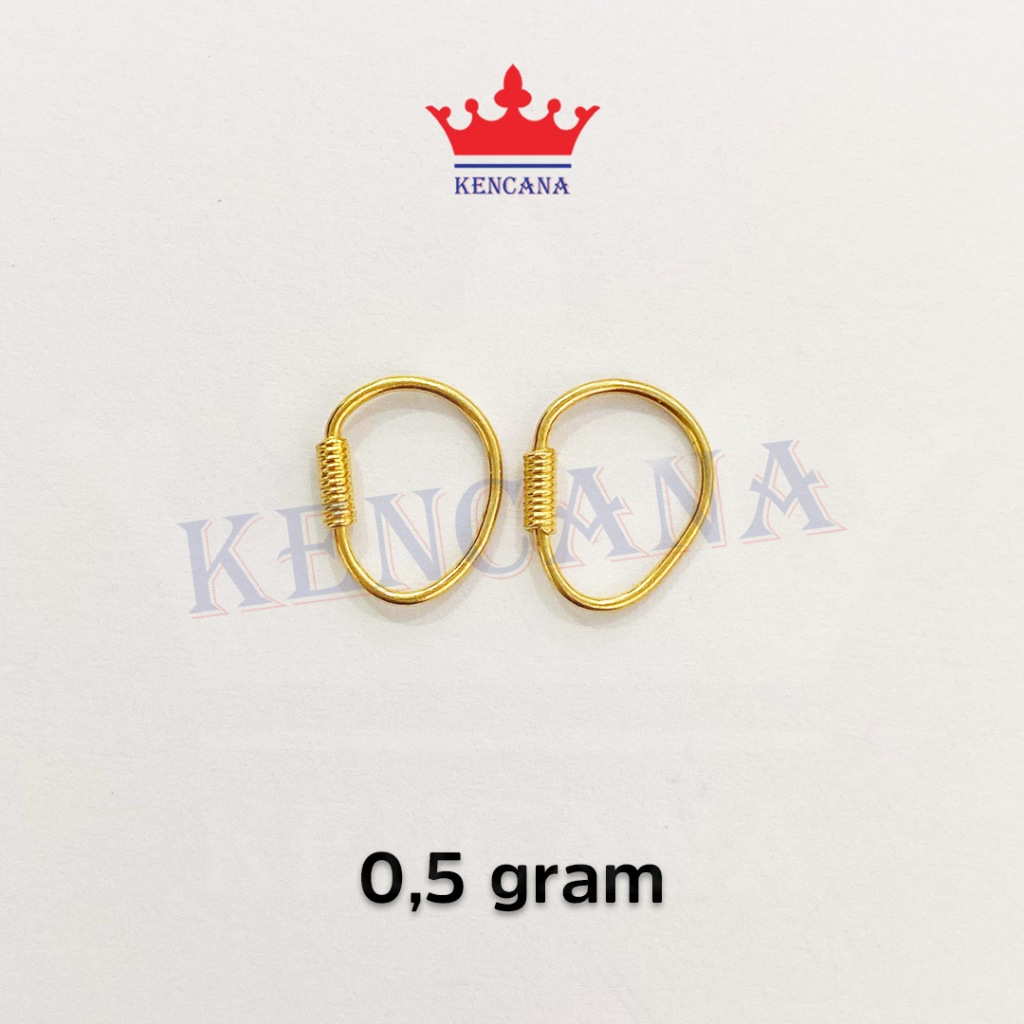 Anting Perak Asli 925 Bayi Anak Kenip Kenip Sepuh Emas 24k