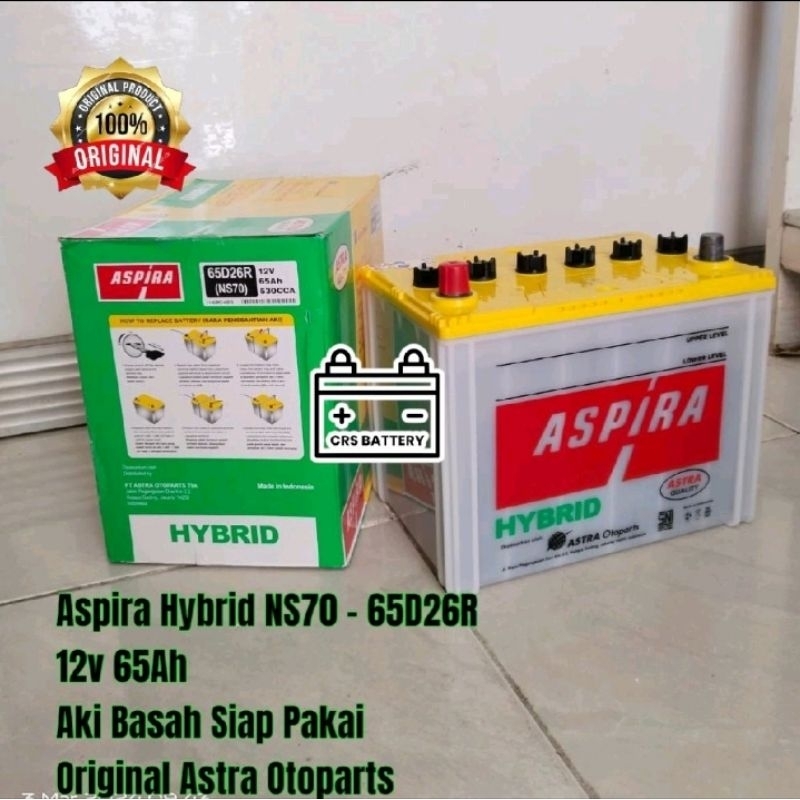 Aki Mobil Mitsubishi Fuso Truk, Kuda Bensin Aspira Hybrid NS70 65Ah