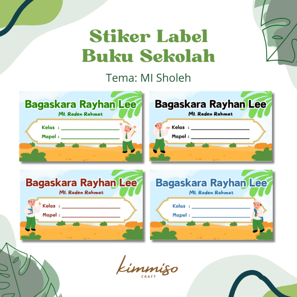 

[Kimmiso] Stiker Label Nama Buku Sekolah Tema ANAK SHOLEH Harga Satuan (Mohon Baca Deskripsi)