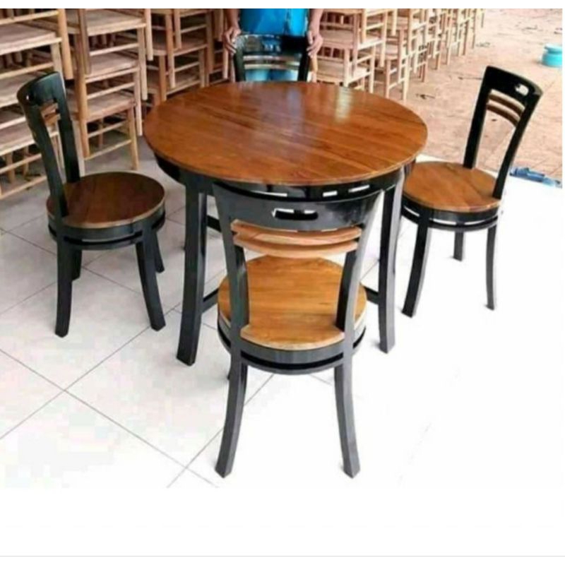RAY meja cafe, kursi cafe, meja makan set, kursi resto