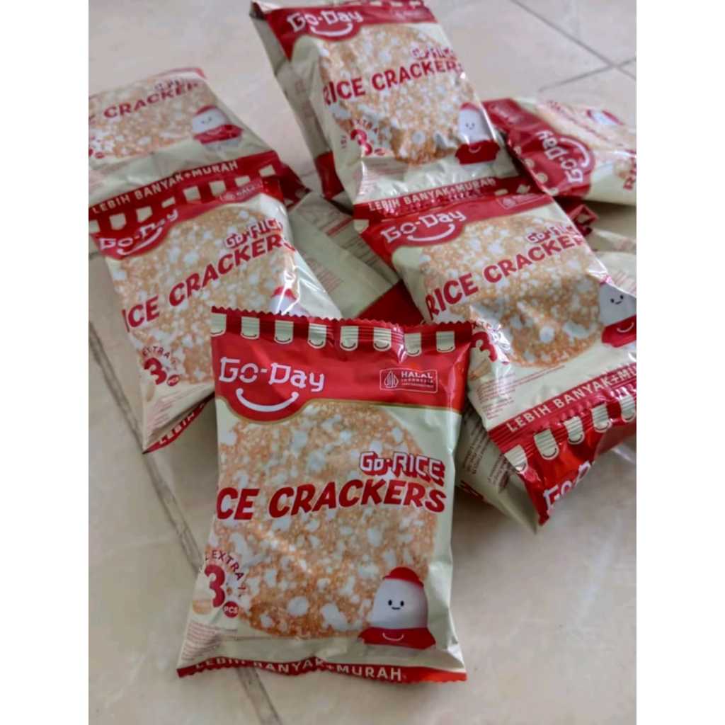 

GO-Day RICE CREAKERS 16gr 10 pcs Snack Biskuit Jajanan Anak Kue Kreker Beras Makanan Ringan