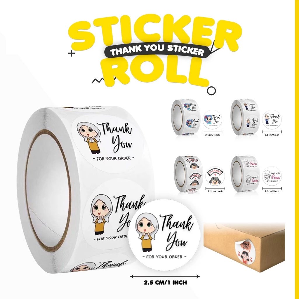

Sticker Label Makanan Ucapan Thank You For Your Order Roll isi 500pcs