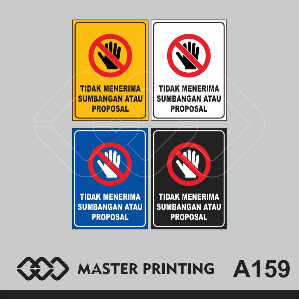 

A159 - Akrilik Tidak Menerima Sumbangan atau Proposal, Acrylic Sign, Tahan Air, Murah, Bisa Custom